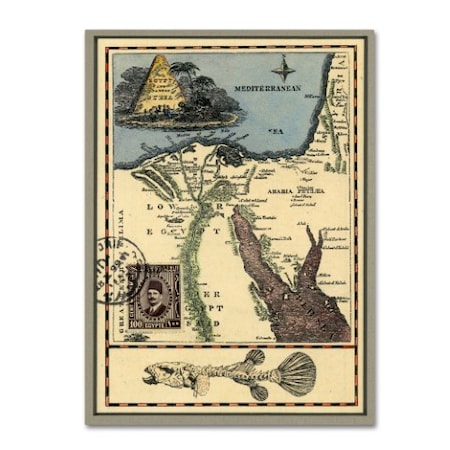 Nick Bantock 'Egypt Map' Canvas Art,24x32